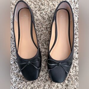 Halston Heritage Black Ballet Flats with Bow